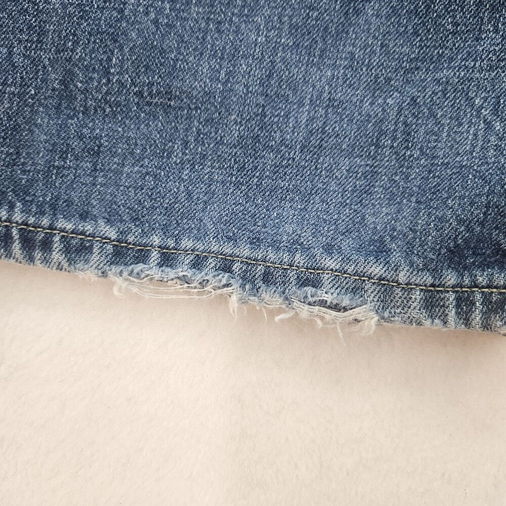 Levi's 569 Men's W34 L30 Loose Straight Fit Jeans Dark Blue Distressed Denim - Picture 6 of 9